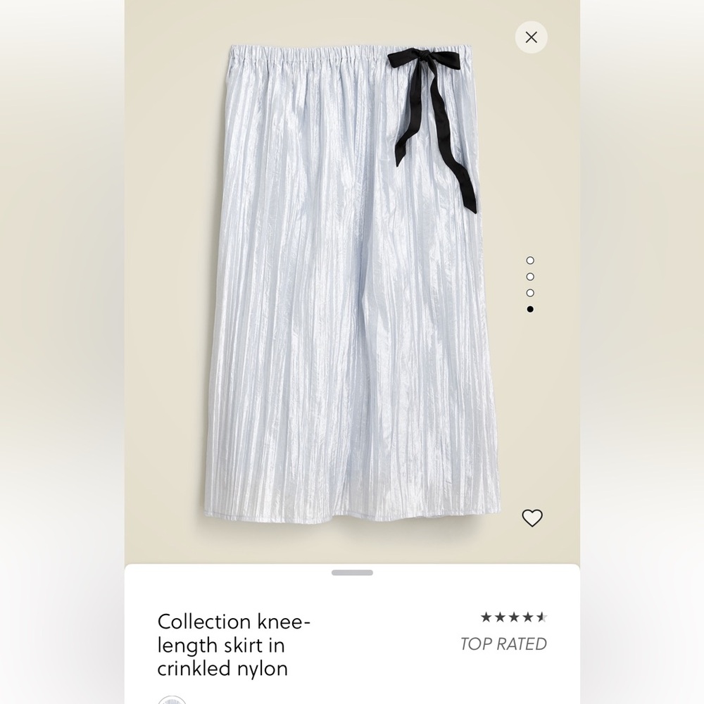 J Crew Collection Crinkled Skirt - Light Blue Small NWT